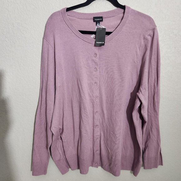 Torrid Sweater Womens 3X Elderberry Classic Cardi Button Front Plus Size Knit - Picture 1 of 16